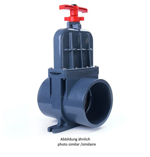 Absperrschieber 110mm VDL DN 100 PN1 mit 2x Klebemuffen f. Compacta+MiniCompacta