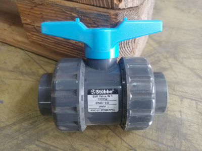 Kugelhahn Coloro DN40/d50 mm PN16 PVC-U PE/EPDM GF